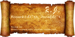 Rosenblüth Jozafát névjegykártya